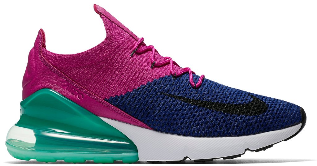 Nike Air Max 270 Flyknit Fuchsia Flash Deep Royal Blue/Black-Fuchsia Flash (AO1023-401)