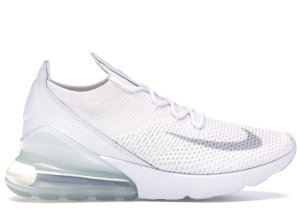 Nike Air Max 270 Flyknit Triple White White/Pure Platinum-White (AO1023-102)