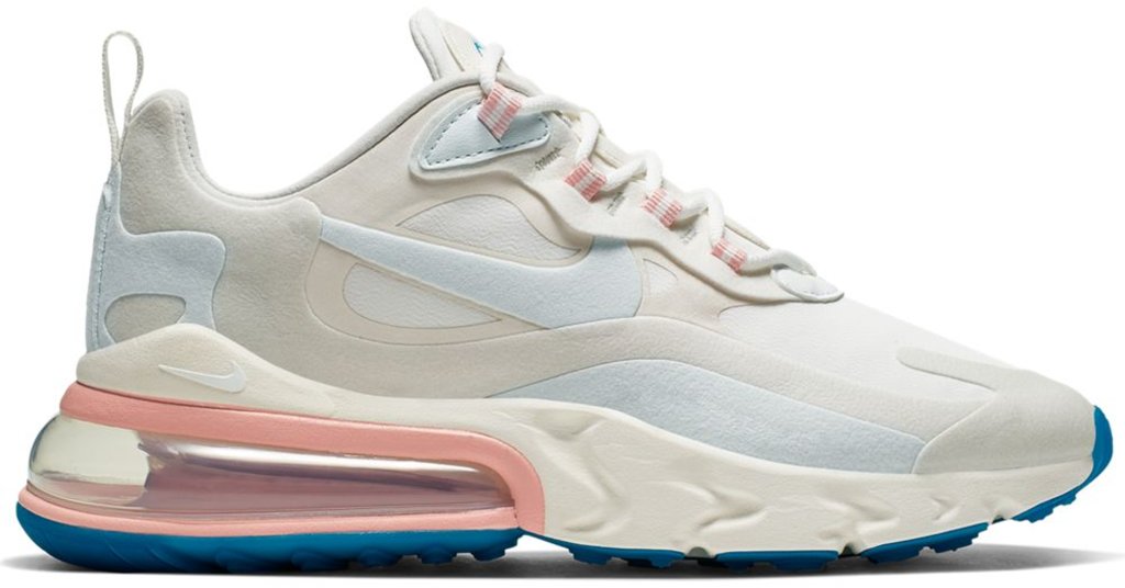 Nike Air Max 270 React American Modern (W) Summit White/Ghost Aqua-Phantom-Coral Stardust-Imperial Blue-Light Bone (AT6174-100)