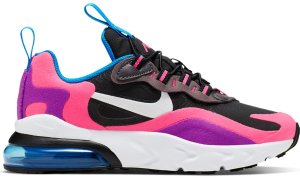 Nike Air Max 270 React Black Hyper Pink Vivid Purple (PS) Black/White-Hyper Pink-Vivid Purple (BQ0100-001)