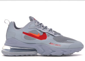 Nike  Air Max 270 React Just Do It Grey Wolf Grey/University Red-Anthracite-Hyper Crimson (CT2203-002)