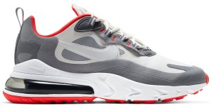 Nike  Air Max 270 React Smoke Grey Red Summit White/Smoke Grey-Particle Grey-White (CT1264-100)