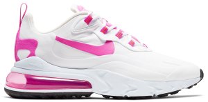 Nike  Air Max 270 React White Fire Pink (W) White/Team Orange-Black-Fire Pink (CJ0619-100)