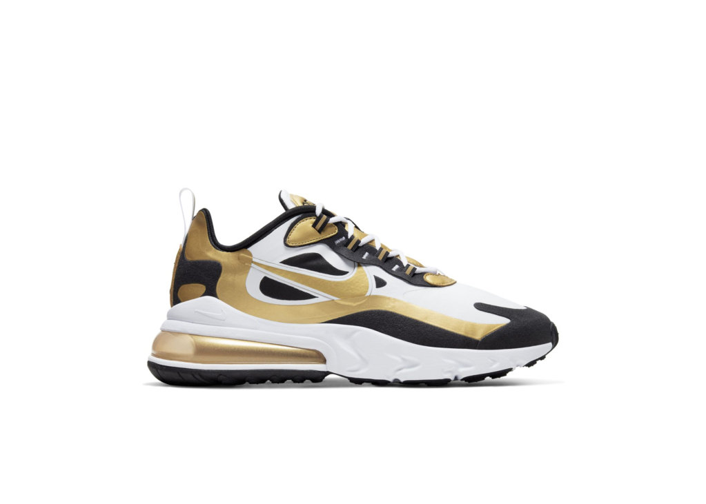 Nike Air Max 270 React White Metallic Gold White/Black-Metallic Gold (CW7298-100)