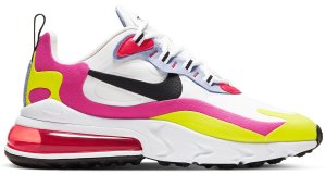 Nike  Air Max 270 React White Pink Yellow (W) White/Black-Pink-Yellow-Red-Blue (CZ9351-100)