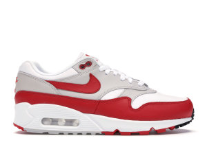 Nike  Air Max 90/1 White University Red (W) White/University Red-Neutral Grey-Black (AQ1273-100)