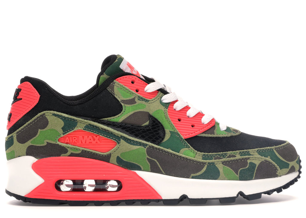 Nike Air Max 90 Atmos “Duck Hunter Camo” Black/Black-Chlorophyll-Infrared (333888-025)