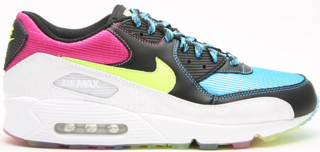 Nike Air Max 90 Carnival White/Volt-Black-Vivid Blue (315728-171)