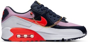 Nike Air Max 90 Cuban Link Obsidian Pink (W) White/Obsidian-Beyond Pink-Bright Crimson (CZ8099-100)