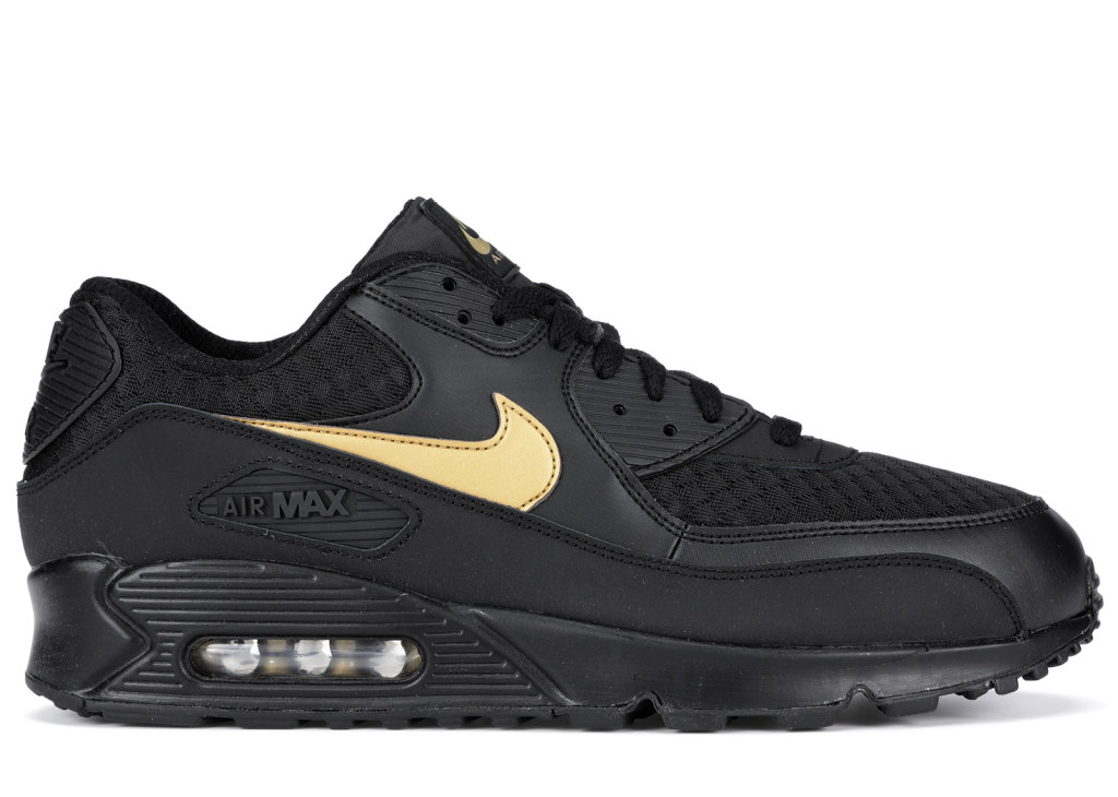 Nike Air Max 90 Essential Black Gold Black/Metallic Gold (AV7894-001)