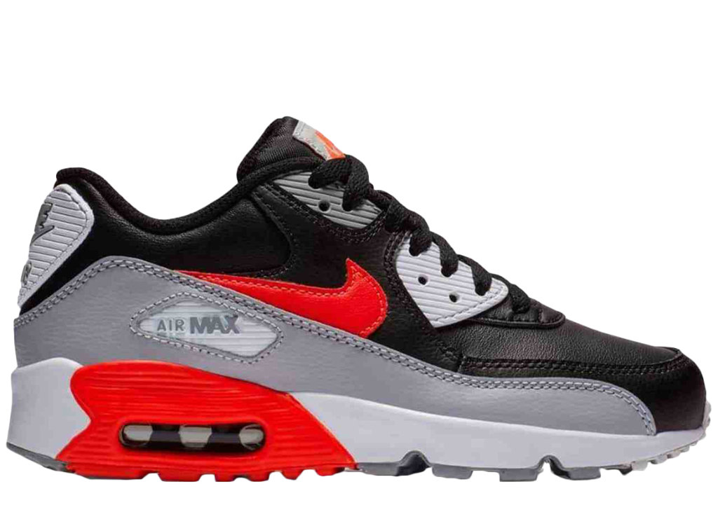 Nike Air Max 90 LTR Dark Grey Bright Crimson (GS) Black/Wolf Grey/Bright Crimson (833412-024)