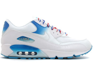 Nike  Air Max 90 Premium White Metallic Silver White/Metallic Silver/Laser Blue (313650-111)