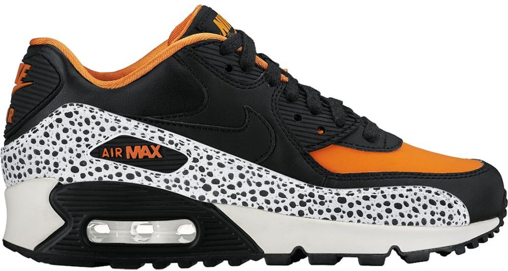 Nike Air Max 90 Safari (GS) Summit White/Black-Clay Orange (820340-100)