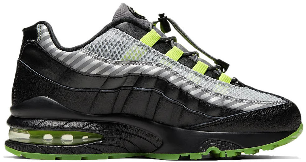 Nike Air Max 95 Black Gunsmoke Volt (GS) Black/Black/Gunsmoke (BQ4747-001)