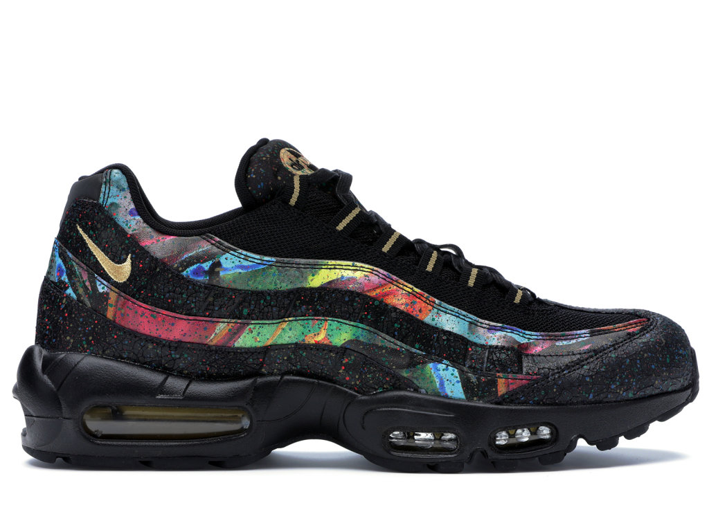 Nike Air Max 95 Galaxy Splatter Black/Metallic Gold-Cobalt Blaze (AT6142-001)