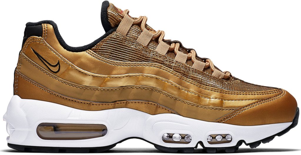 Nike Air Max 95 Metallic Gold (W) Metallic Gold/Varsity Red-White-Back (814914-700)