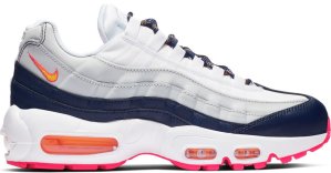 Nike  Air Max 95 Midnight Navy Pure Platinum Laser Orange (W) Midnight Navy/Pure Platinum-White-Laser Orange (307960-405)