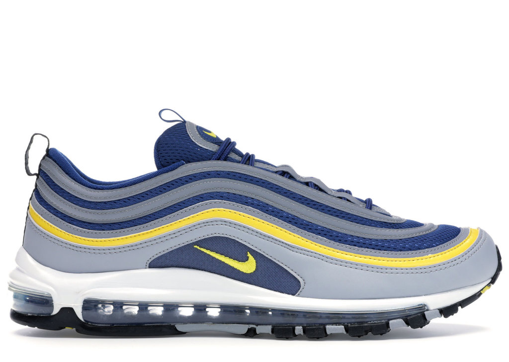 Nike Air Max 97 Michigan Wolf Grey/Tour Yellow-Gym Blue-White-Black (921826-006)