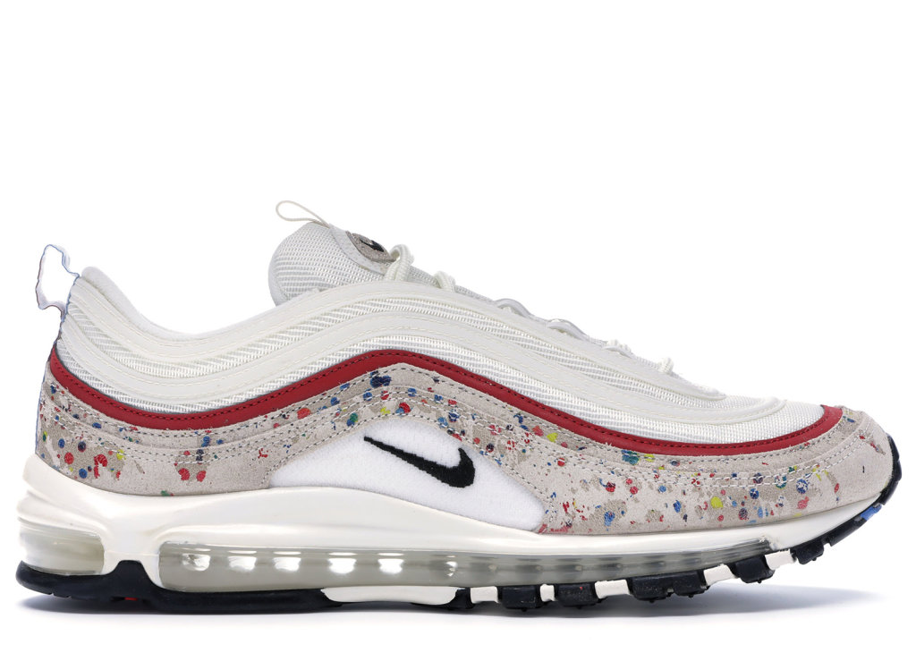 Nike Air Max 97 Paint Splatter Sail/Black-University Red (312834-102)