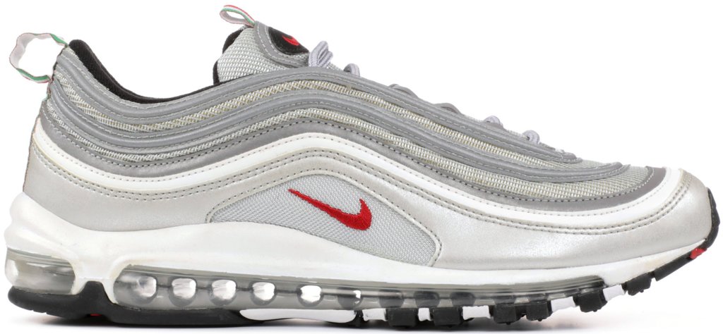 Nike Air Max 97 Silver Bullet (Italy) Metallic Silver/Varsity Red-Black-White (884421-001i)
