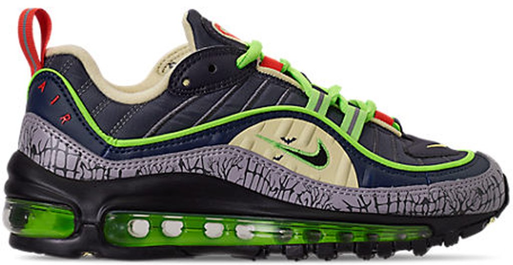 Nike Air Max 98 Halloween 2019 (GS) Gridiron/Black-Obsidian-Luminous Green (CT1171-001)