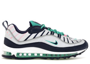 Nike Air Max 98 Tidal Wave Pure Platinum/Obsidian-Kinetic Green-Sunset Blast (640744-005)
