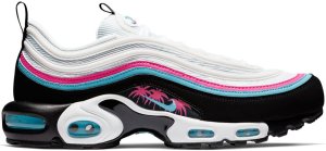 Nike  Air Max Plus 97 Miami Away White/Blue Gale-Black-Laser Fuchsia (AV7936-101)