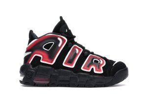 Nike Air More Uptempo Black White Laser Crimson (GS) Black/White-Laser Crimson (415082-010)