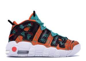 Nike  Air More Uptempo What The 90s (GS) Total Orange/Black-Hyper Jade-Bordeaux (AT3408-800)