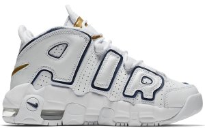 Nike Air More Uptempo White Midnight Navy (GS) White/Midnight Navy-Metallic Gold (415082-109)