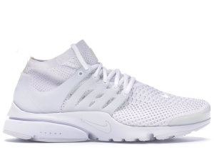 Nike Air Presto Flyknit Ultra Triple White White/White-Total Crimson-White (835570-100)