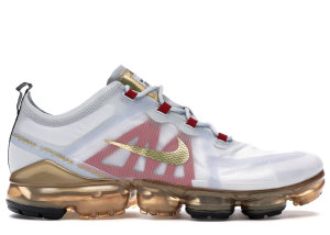 Nike  Air VaporMax 2019 Chinese New Year 2019 Pure Platinum Pure Platinum/Metallic Gold-Gym Red (BQ7038-001)