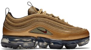 Nike  Air VaporMax 97 Metallic Gold (GS) Metallic Gold/Varsity Red-Black-White (AQ2657-700)