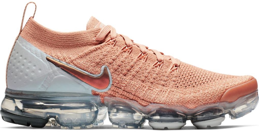 Nike Air VaporMax Flyknit 2 Rose Gold (W) Rose Gold/Bio Beige-Metallic Silver-Rose Gold (942843-602)