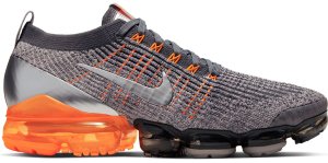 Nike  Air VaporMax Flyknit 3 Dark Grey Total Orange Dark Grey/Metallic Silver-Atmosphere Grey-Total Orange (AJ6900-024)