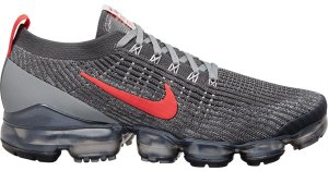 Nike  Air VaporMax Flyknit 3 Grey Track Red Iron Grey/Particle Grey-Anthracite-Track Red (CT1270-001)