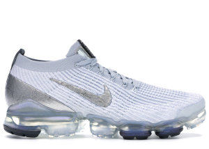 Nike  Air VaporMax Flyknit 3 White Reflect Silver White/Reflect Silver-Pure Platinum-Dark Grey-Metallic Silver (AJ6900-101)