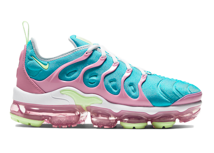 Nike Air VaporMax Plus Easter 2020 (W) White/Platinum Tint-Oracle Aqua-Barely Volt (CW7014-100)