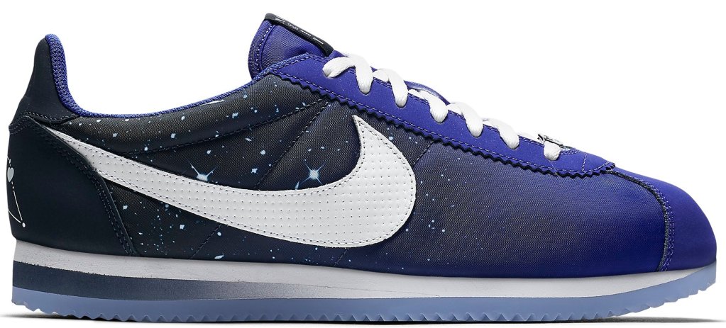 nike cortez nylon blue and white