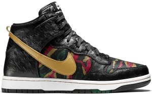 Nike  Dunk CMFT Tiger Camo Black/Hyper Red-Gorge Green-Flat Gold (716714-002)