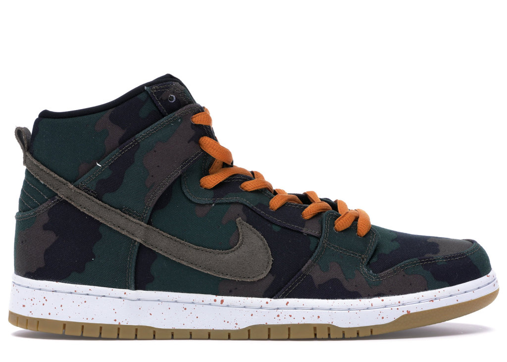 Nike Dunk SB High FiveOneO Camo Black/Olive Khaki-Sunset (646552-037)