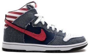 Nike  Dunk SB High Born in the USA White/Sport Red-Midnight Navy (313171-100)