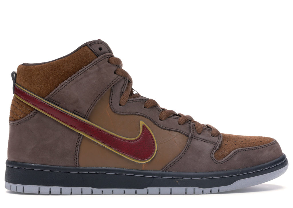 Nike Dunk SB High SPoT “Cigar City” Dark Oak/Team Red-LT BRTSH TN-MTLLC (313171-262)