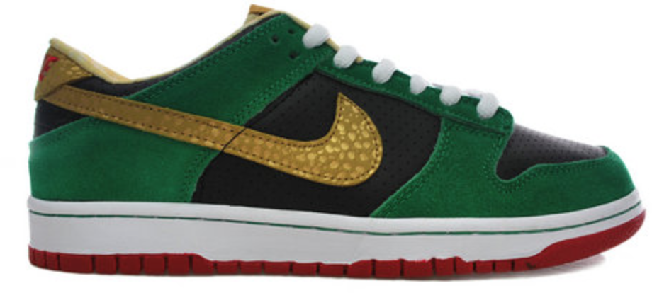 Nike Dunk SB Low Miller High Life Black/Metallic Gold-Pine Green (313170-008)