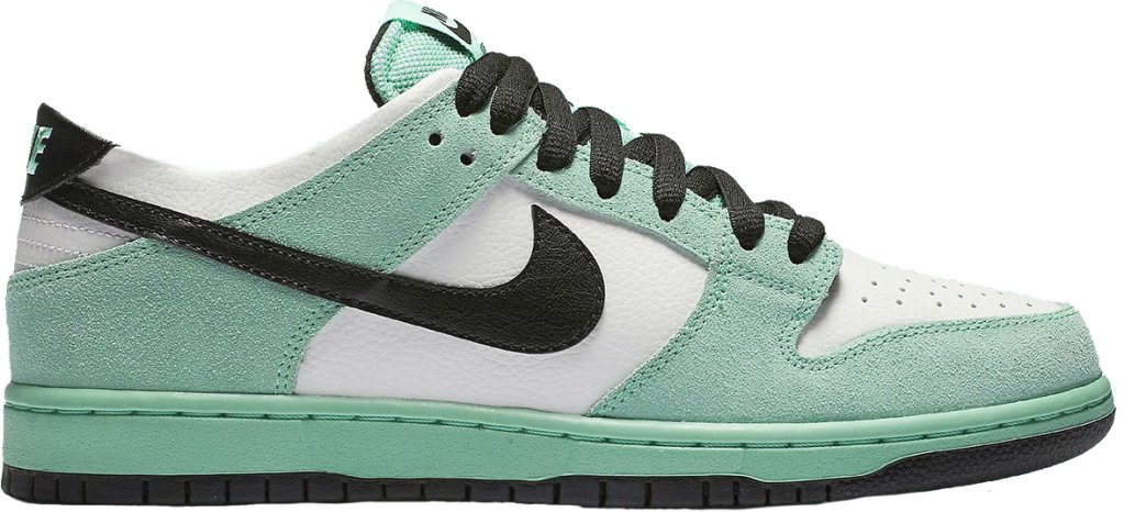 Nike Dunk SB Low Sea Crystal Green Glow-Summit White/Black (819674-301)
