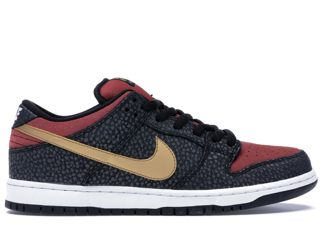 Nike Dunk SB Low Walk of Fame Brooklyn Projects Black/Metallic Gold-Light Redwood (617859-076)