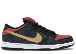 Nike Dunk SB Low Walk of Fame Black/Metallic Gold-Lght Rdwd (504750-076)