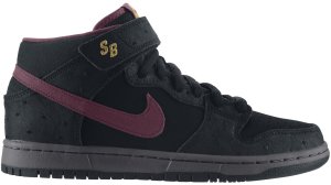 Nike Dunk SB Mid Black Ostrich Cherrywood Black/Cherrywood Red-Light Graphite (314383-060)