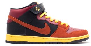 Nike  Dunk SB Mid Ostrich Team Red Team Red/Rugged Orange-Black-Laser Orange (314383-680)