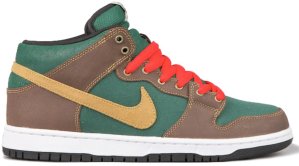 Nike  Dunk SB Mid Patagonia Noble Green/Mtllc Gold-Drk Ok (314383-302)